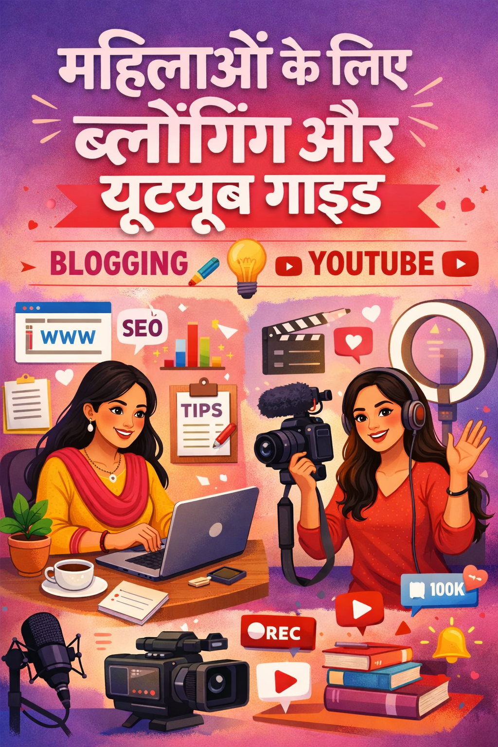 🌸 महिलाओं के लिए ब्लॉगिंग और यूट्यूब गाइड